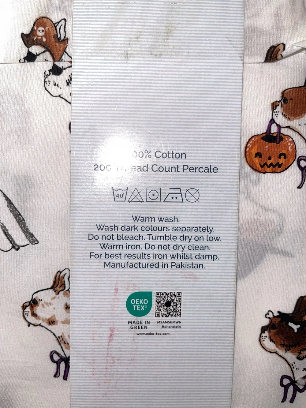 Cath Kidston White Sheet Set with Brown and Black Dog Motif
